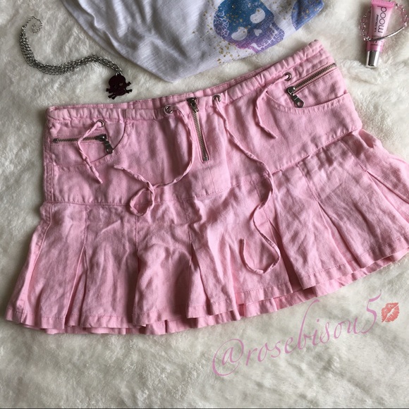 {O CASUALS} Corset Back Miniskirt w/Zipper details - Picture 2 of 8